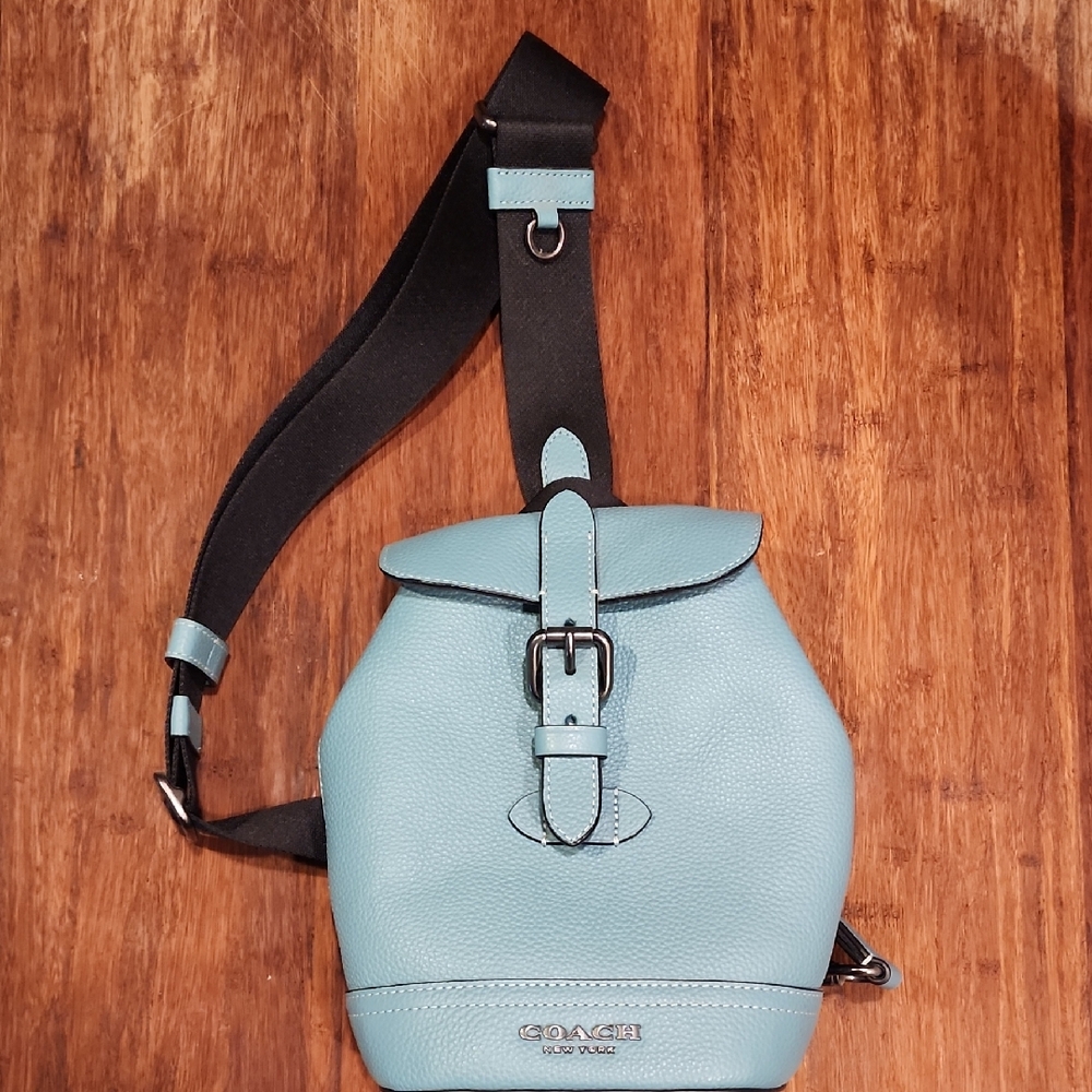 Coach Teal Leather Backpack